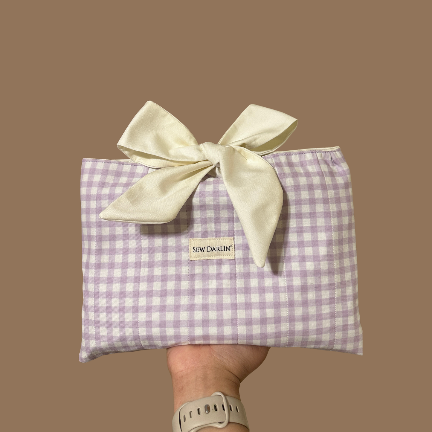 Lavender Plaid Book Sleeve
