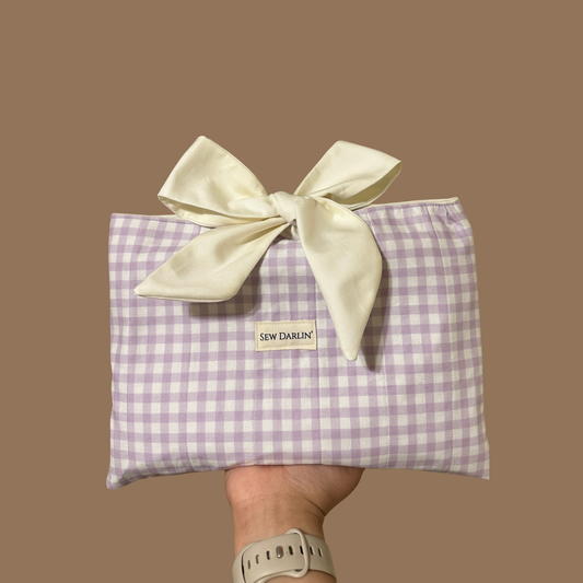 Lavender Plaid Book Sleeve